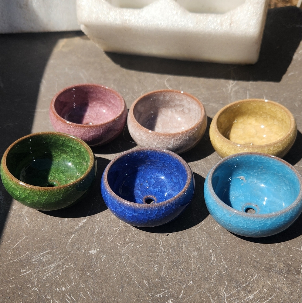 Set of Colorful Ceramic Pots